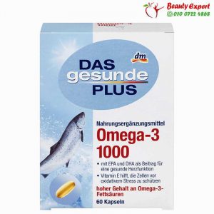Omega 3 capsules, 1000 mg, 60 capsules, Das Gesunde Plus