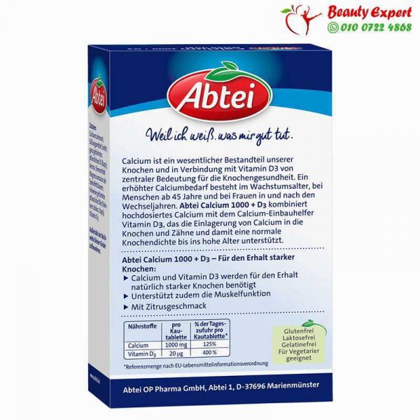 Abtei calcium d3 1000 mg with vitamin D supplement