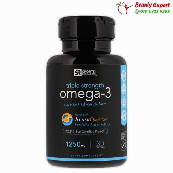 كبسولات اوميجا 3 تركيز 1250مج الامريكي | Triple Strength Omega 3 - Image 3