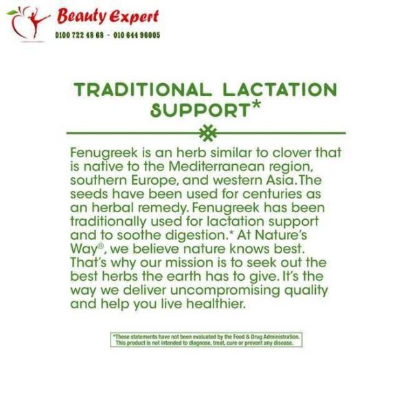 Nature's Way Fenugreek Seed herbal remedy and lactation support 610 mg 100 Vegan Capsules - Image 7