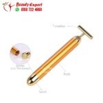 Beauty Bar 24k Golden Pulse Facial Massager, T-Shape Electric Sonic Energy Face Massage Tools