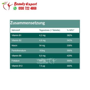 مكونات أقراص فيتامين ب المركب