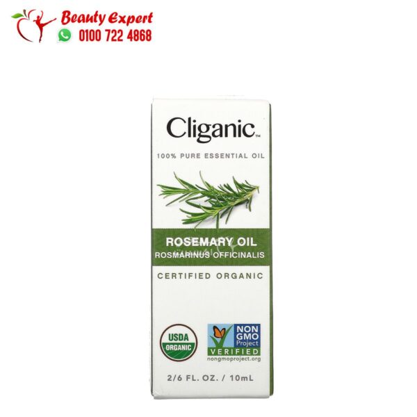 Cliganic, 100% Pure Essential Oil, Rosemary Oil, 0.33 fl oz (10 ml) (1) زيت روزماري كليغانيك لتحسين الصحة العامة