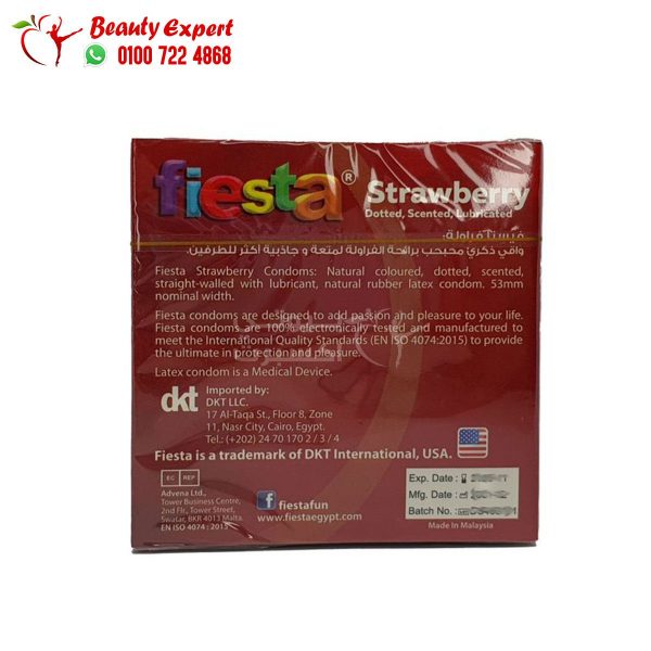 fiesta strawberry Dotted Scented Lubricated Condom