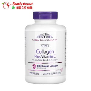21st century collagen plus vitamin c Tablets To increase collagen production in the body, 6000 mg, 180 Tablets