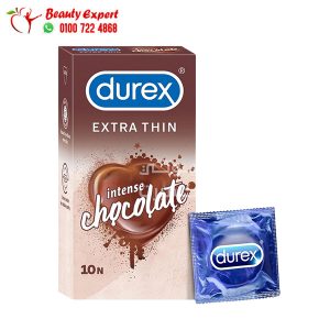 ديوركس واقي رقيق بالشوكولاتة للرجال 10 قطع - Durex Extra Thin Intense Chocolate Flavoured Condoms for Men, 10 condoms