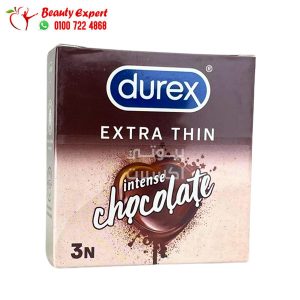 الواقي الذكري ديوركس بنكهة الشوكولاتة 3 قطع - Durex Extra Thin Intense Chocolate Flavoured Condoms for Men 3 condoms