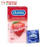 Durex extra thin condam, durex Extra Thin Wild Strawberry Flavoured Condoms for Men 3 condoms