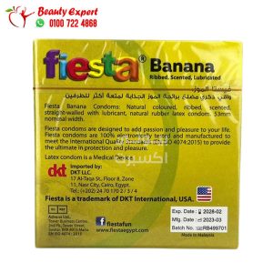 Fiestacondoms, Fiesta Banana - Ribbed & Flavoured Condoms 3 Condoms