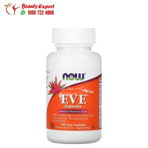 فيتامين Eve NOW Foods مكمل غذائي متعدد الفيتامينات للنساء 120 كبسولة نباتية - NOW Foods Eve Capsules Superior Women's Multi, Iron-Free, 120 Veg Capsules