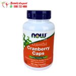 cranberry أقراص التوت البري مع فيتامين ج من ناو فودز لدعم صحة المسالك البولية، 100 كبسولة نباتية - Cranberry Caps 100 Veg Capsules