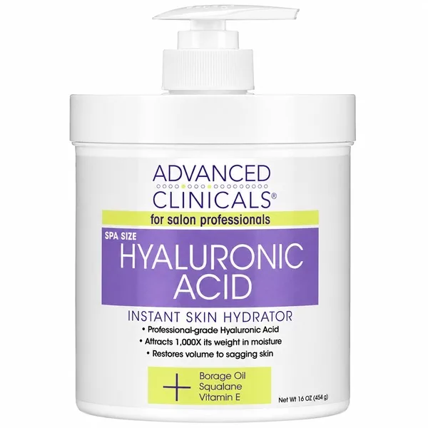 Hyaluronic acid cream Advanced Clinicals, Instant Skin Hydrator, 16 oz (454 g)