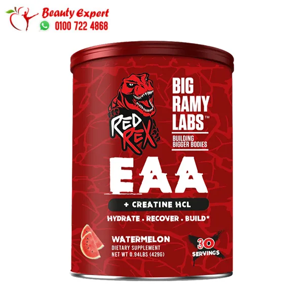Big Ramy Labs Red Rex EAA + Creatine Hydrochloride Powder, 30 Servings, Watermelon Flavor - Image 1