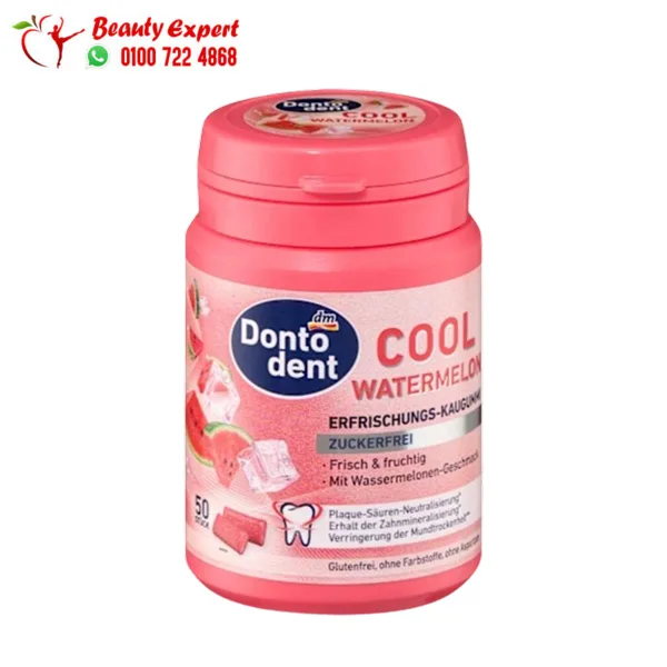Dontodent-Cool-Watermelon-Teeth-Whitening-Gum-sugar-free لبان تبييض الأسنان دونتودنت