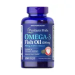 حبوب omega 3 لتعزيز القلب والجسم puritan’s pride omega 3 & fish oil عدد 100 قرص بتركيز 1200 ملجم